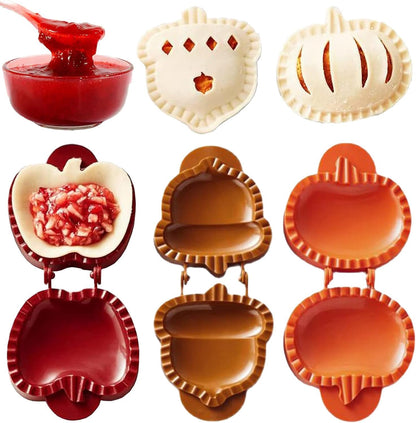 3PCS Dough Presser Pocket Pie Molds, Party Potluck Hand Pie Molds, Apple, Pumpkin And Acorn Shapes (classic model)