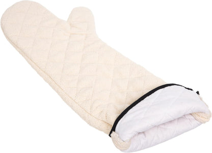 Terry Oven Mitts, San Jamar, Professional Grade, 500°F, 24", Pair, Natural