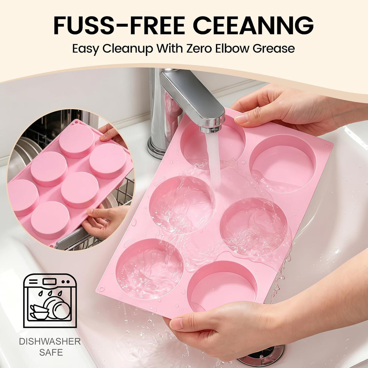 Silicone Muffin Top Pan, 4 Inch Egg Mold for Breakfast Sandwiches
