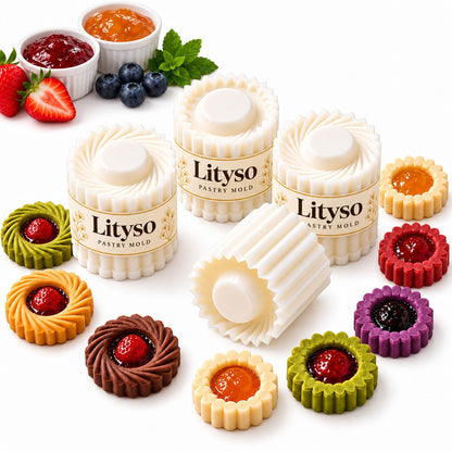 Sunflower Patterned Round Hand-Press Mooncake Double Ended Pastry Mold