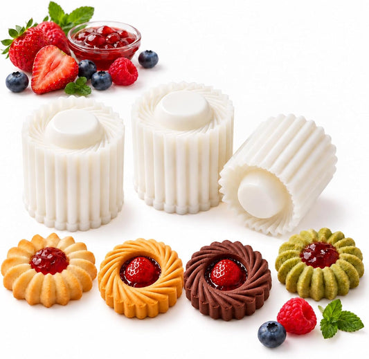 3pcs Sunflower Patterned Round Hand-Press Mooncake Mold for Cookie Mooncake