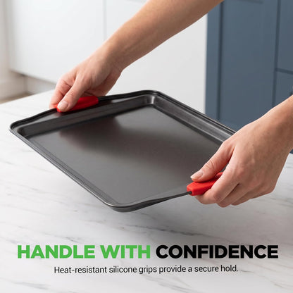 NutriChef Baking Sheet Set, 2-Piece Nonstick Cookie Sheets