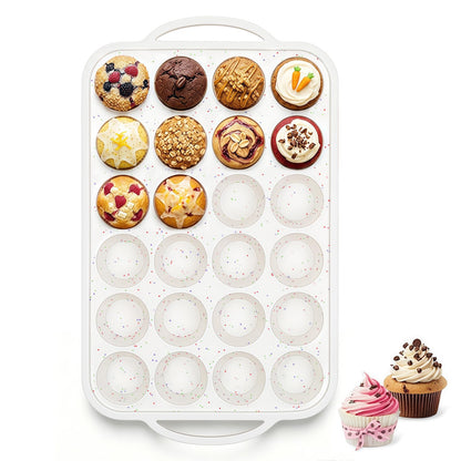 Vinino 2Pack Silicone Muffin Pan for Baking with Metal Reinforced Frame, 12 Cup Regular Size Cupcake Pan, BPA Free Silicone Muffin Tray, Cupcake Baking Pan Bite Molds for Oven Dishwasher Safe