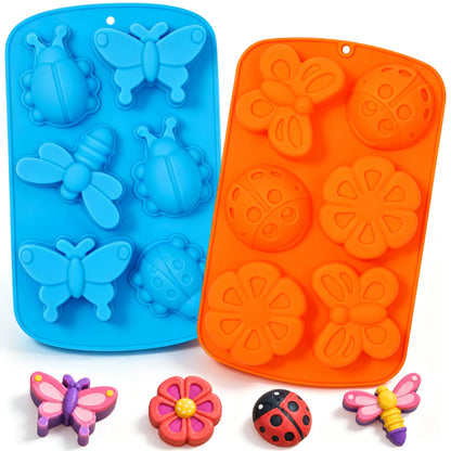 SJ Rectangle Soap Mold Set, 3-Pack 6-Cavity Silicone Soap Molds