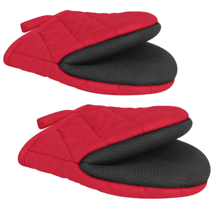 Goldmeet Mini Oven Mitts 2-Pack, 7"x5.5", 500°F Silicone Grip, Taro Purple