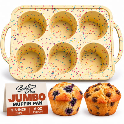Silicone Muffin Pans, 2-Pack Regular 12 Cup & Mini 24 Cup, BPA-Free