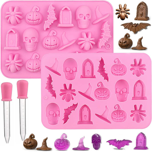 2pcs Halloween Silicone Mould 3D Chocolates Candy Gummy Molds