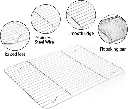 M MCIRCO Baking Sheet with Cooling Rack, Baking Mat Set, Set of 9