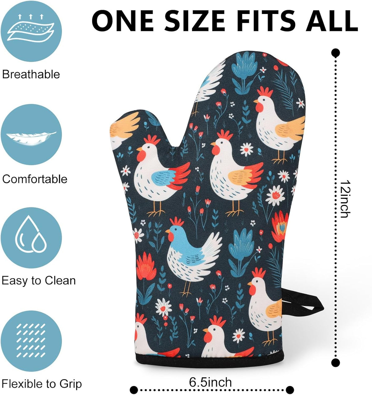 Miracu Oven Mitts Set, Cute Chicken Gifts for Chicken Lovers, Kitchen Decor