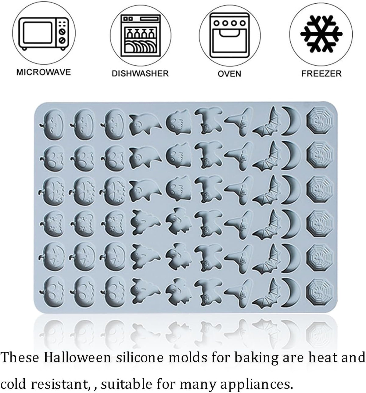 Halloween Silicone Molds 2 Packs Pumpkin Ghost Chocolate Molds Silicone Mini Mold for Halloween Baking Candy Chocolate Cookie Jelly