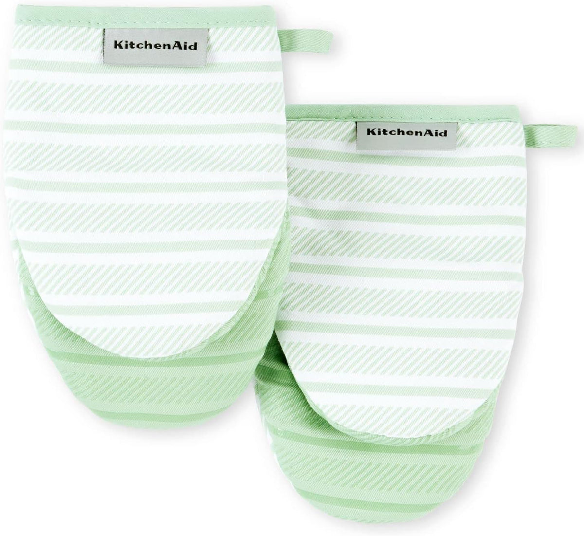 KitchenAid Albany Mini Oven Mitt 2-Pack Set, Aqua Sky, 5.5"x8"