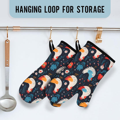 Miracu Oven Mitts Set, Cute Chicken Gifts for Chicken Lovers, Kitchen Decor