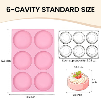 Silicone Muffin Top Pan, 4 Inch Egg Mold for Breakfast Sandwiches