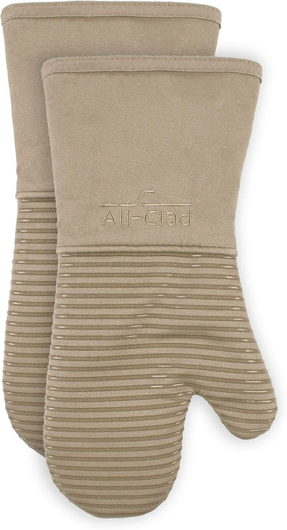 All-Clad Non-Slip Silicone Oven Mitt, Heat Resistant 500°F, Indigo, 2pc