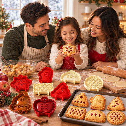 9 Pack Mini Pie Molds Set, ABS+PP Hand Pie Press Molds for Holiday Baking