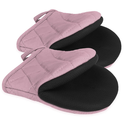 Goldmeet Mini Oven Mitts 2-Pack, 7"x5.5", 500°F Silicone Grip, Taro Purple