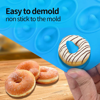 12 hole Silicone Donut Pan Non-Stick - Bite Size Donut Pans for baking