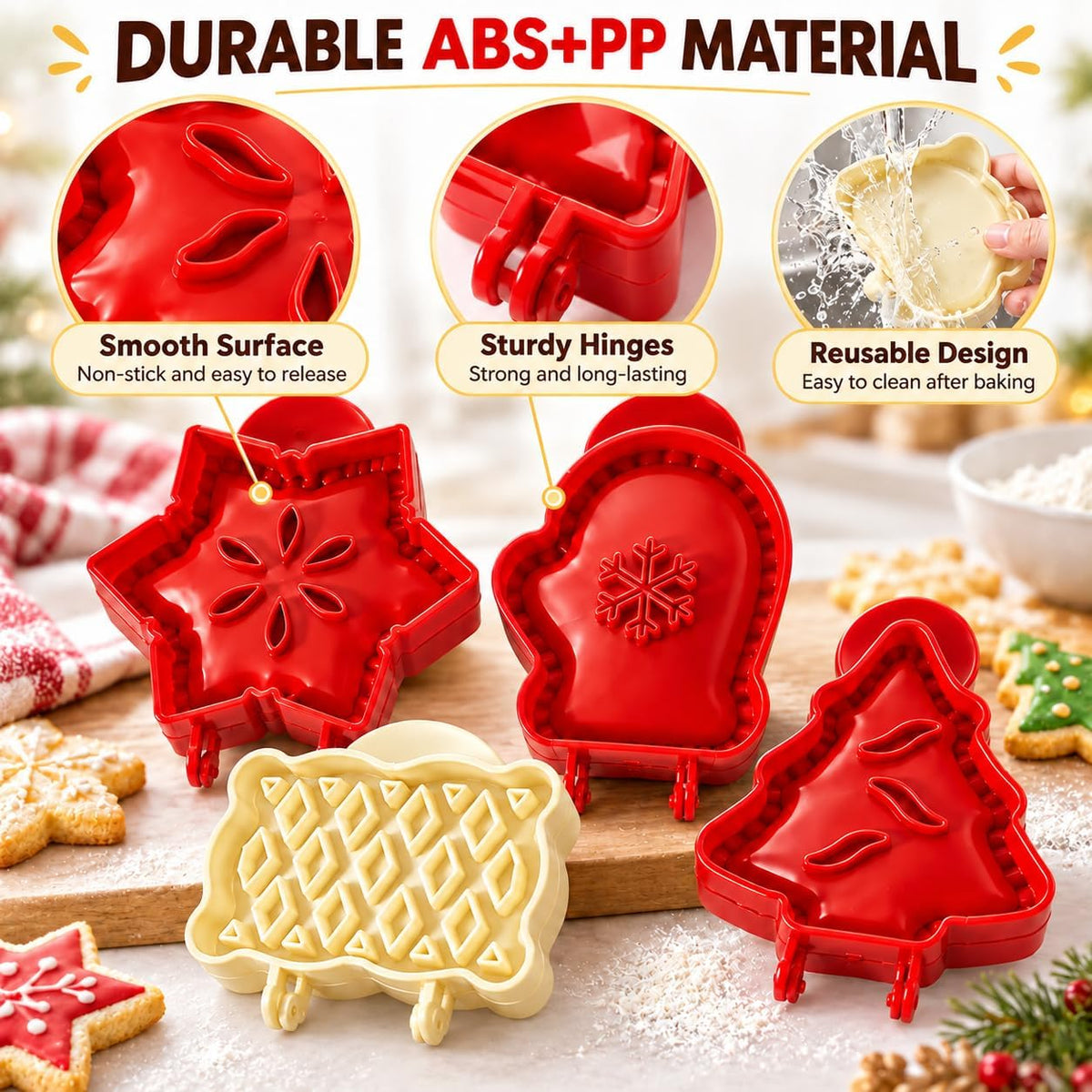 9 Pack Mini Pie Molds Set, ABS+PP Hand Pie Press Molds for Holiday Baking