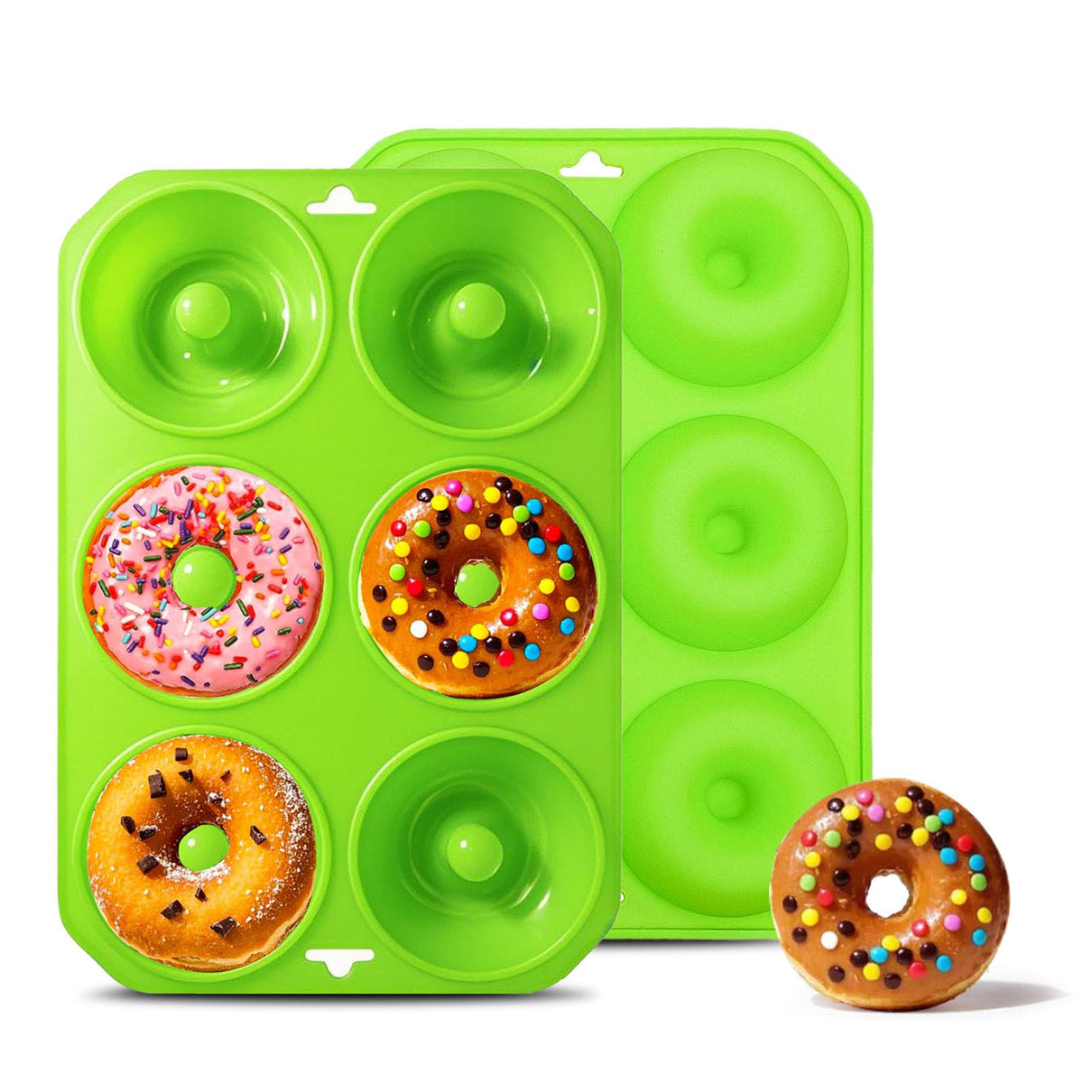 12 hole Silicone Donut Pan Non-Stick - Bite Size Donut Pans for baking