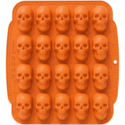 NiHome 20 Cavities Silicone Skull Mold for Baking Chocolates Making, Black