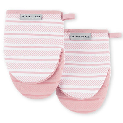KitchenAid Albany Mini Oven Mitt 2-Pack Set, Aqua Sky, 5.5"x8"
