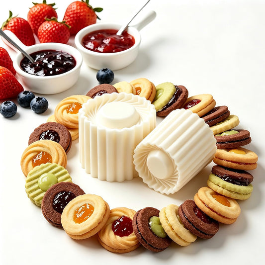 2Pcs 2-in-1 Double-Sided Sunflower Pastry Mold Press, Double Ended Pastry Mold, Creative French Lace Style, Shapes Cookies During DIY Baking for Homemade Desserts Suited to Home Bakers
