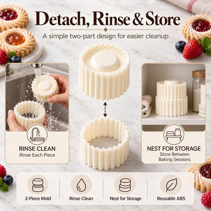 Sunflower Patterned Round Hand-Press Mooncake Double Ended Pastry Mold