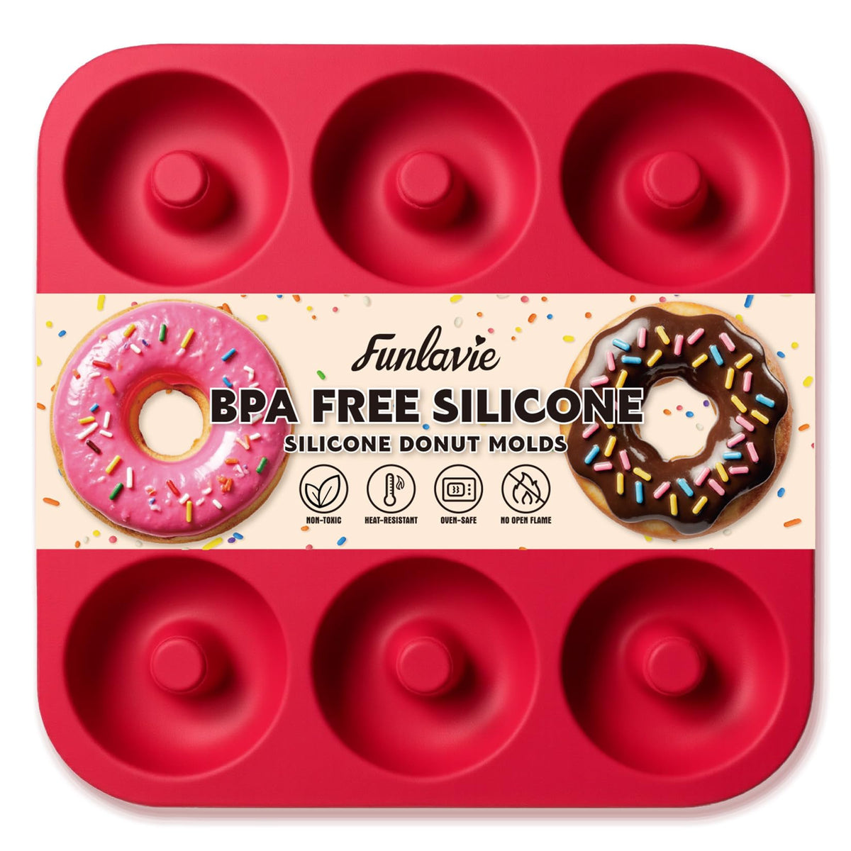 Large Silicone Donut Pan for Baking,9 Cavity Non-Stick Food Molds
