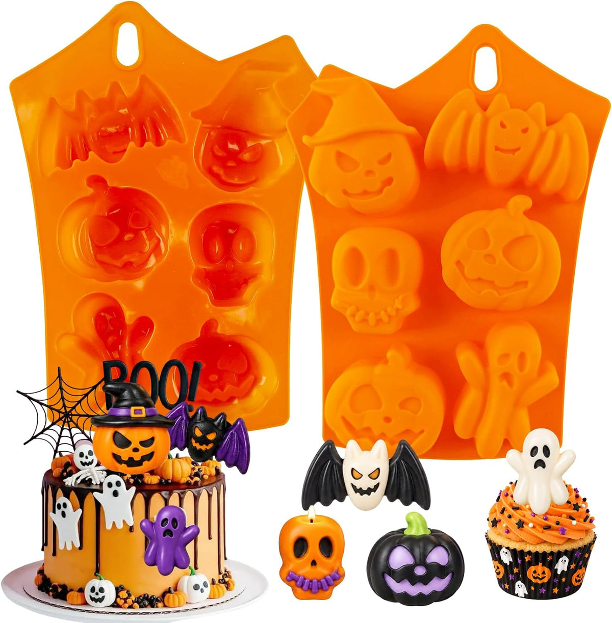 Halloween Silicone Cake Molds Pumpkin Skull Ghost Chocolate Mold