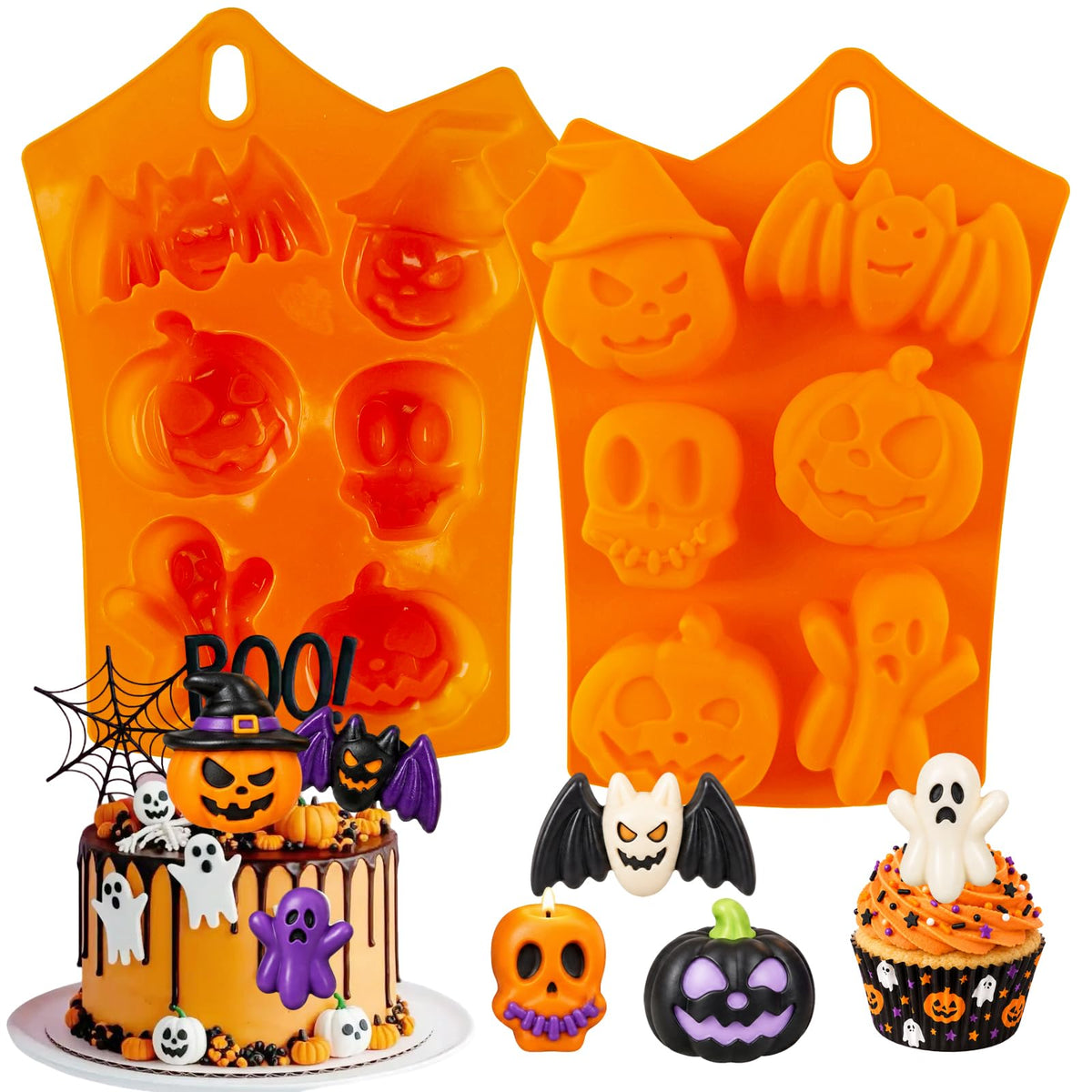 Halloween Silicone Cake Molds Pumpkin Skull Ghost Chocolate Mold
