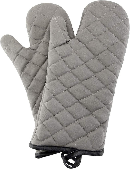 ARCLIBER Grey 13" Quilted Oven Mitts 1 Pair Flame Heat Resistant
