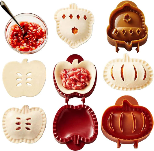 3 Pack Dough Presser Pocket Pie Molds, Party Potluck Hand Pie Molds, Apple, Pumpkin And Acorn Shapes