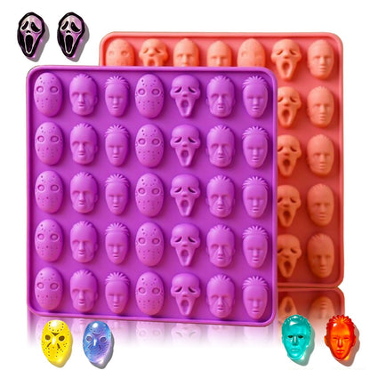 Halloween Silicone Molds 2 Packs Pumpkin Ghost Chocolate Molds Silicone Mini Mold for Halloween Baking Candy Chocolate Cookie Jelly