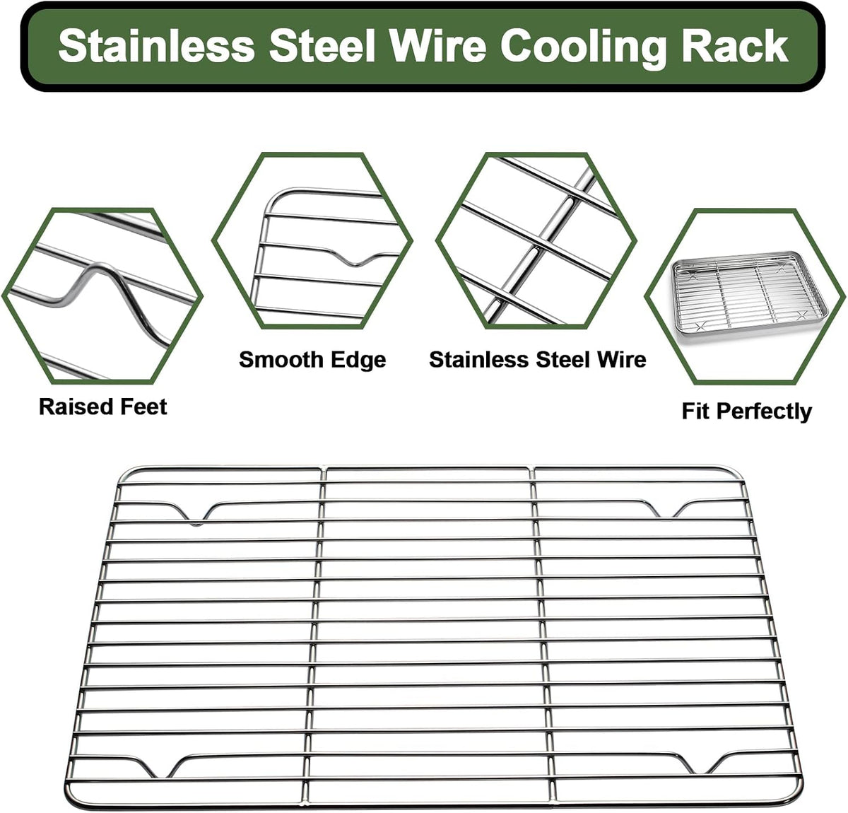 Baking Sheet Tray Cooling Rack with Silicone Baking Mat Set, Stainless Steel Cookie Pan For Oven, Set of 9 (3 Sheets + 3 Racks + 3 Mats), Warp Resistant & Heavy Duty & Easy Clean, Red