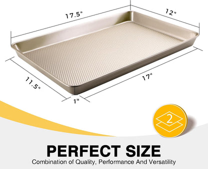 2 Pack Half Sheet Cookie Sheets for Baking, Nonstick Baking Pans