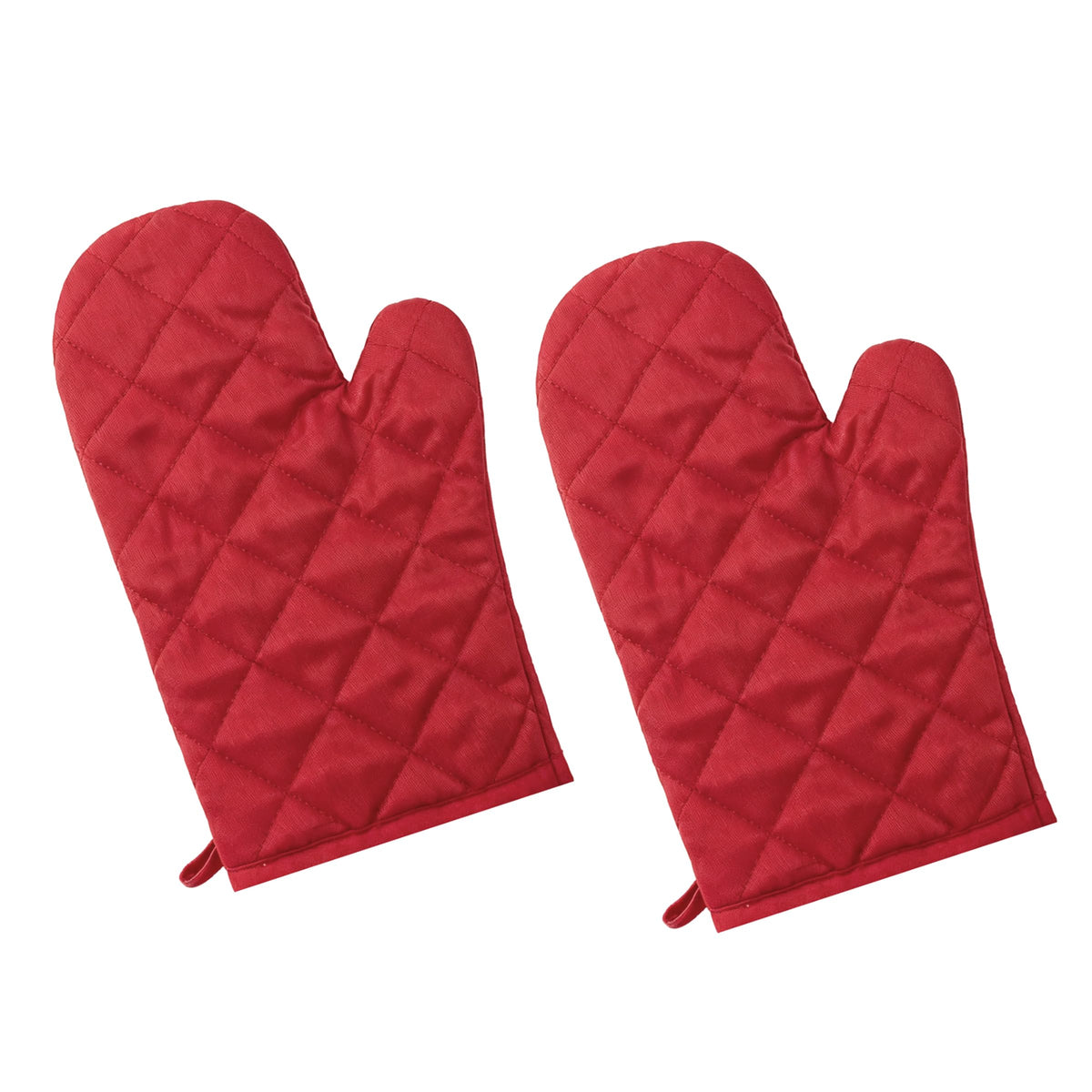 Oven Mitts 1 Pair, Heat Resistant Kitchen Gloves with Non-Slip Quilted Grip, Polyester & Cotton Blend, 11 x 6 Inch with Hanging Loop, for Baking Grilling BBQ Cooking, Gray