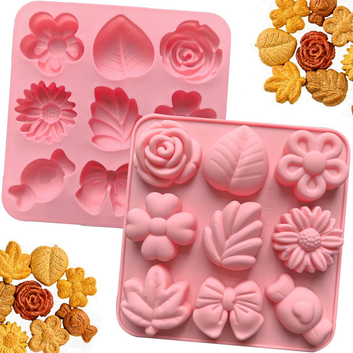Halloween Pumpkin Maple Leaf Acorn Silicone Molds for Baking, 1Pcs