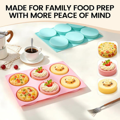 Silicone Muffin Top Pan, 4 Inch Egg Mold for Breakfast Sandwiches