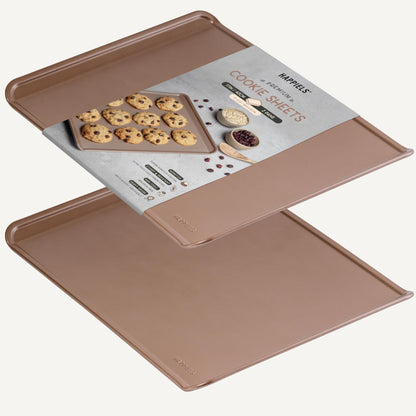 HAPPIELS 13 x 18 inch Nonstick Half Sheet Pan 2-Pack, PFOA & BPA Free