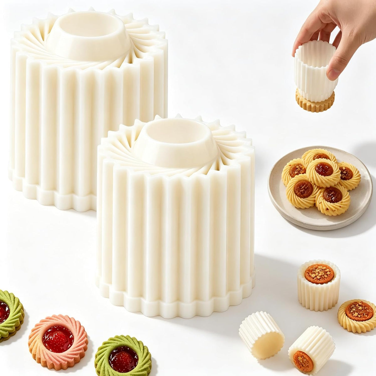 2Pcs Creative Double-Ended Pastry Mold, 2-in-1 Double-Sided Pastry Mold for DIY Desserts, Detachable ABS Baking Tool for Homemade Desserts Household Pastry