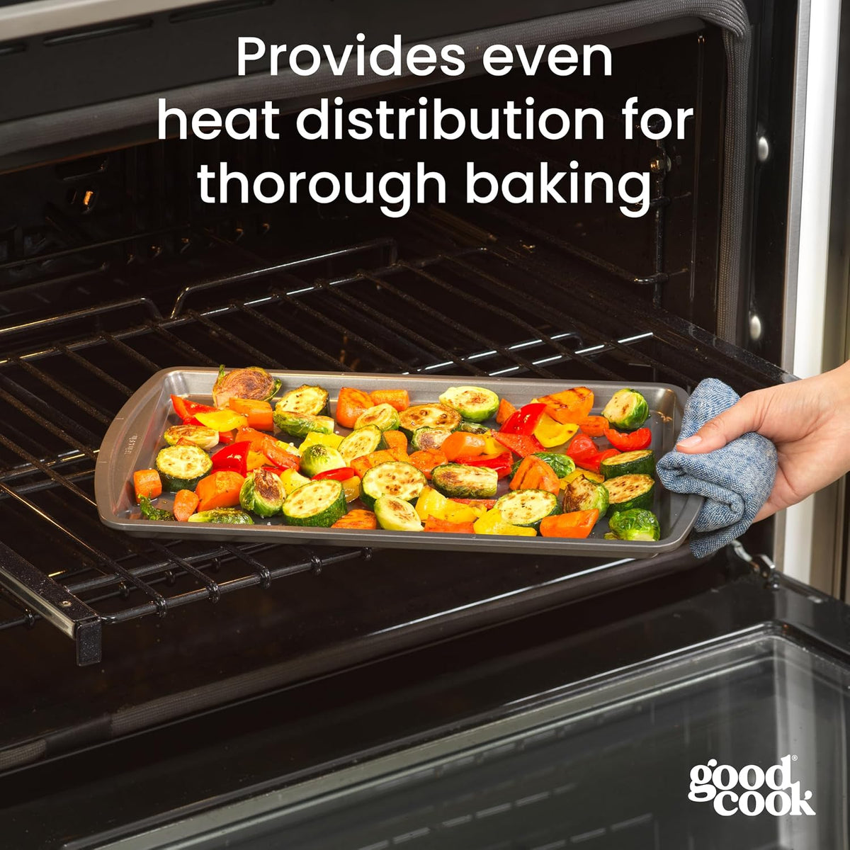 GoodCook Everyday Baking Sheet with Carbon Steel Construction & Scratch-Resistant Metal-Utensil Safe Nonstick, 9 x 13-Inch