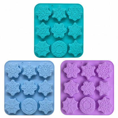Christmas Silicone Molds, Large Size Xmas 3D Christmas Baking Mold with Scraper for Cakes, Handmade Soap, Chocolate, Jello, soap, Candy and Candles (Green)