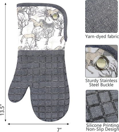 Silicone Printing Oven Mitts Heat Resistant to 500 Degree