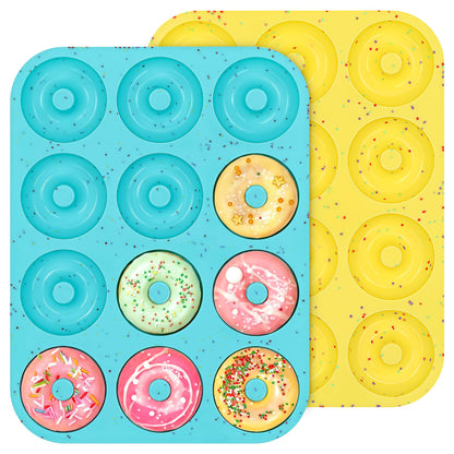 CAKETIME 3 Inch Silicone Donut Pan for Baking Nonstick Doughnut Mold(3 Pcs)