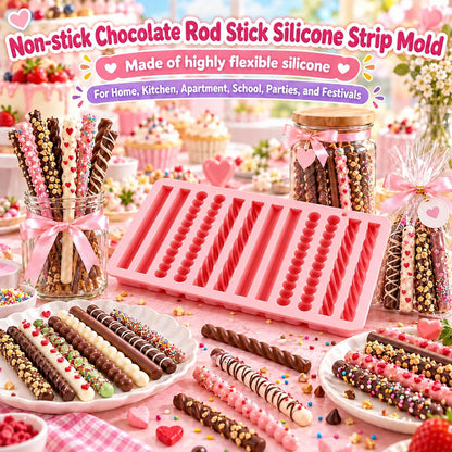 2Pcs Pretzel Rod Molds, Non-Stick Chocolate Silicone Mold for Diy Baking