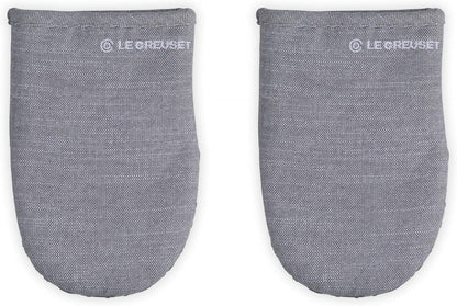 Le Creuset Set of 2 Mini Oven Mitts, 8", Charbon