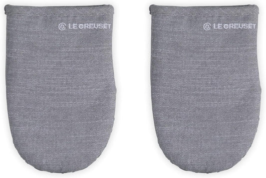 Le Creuset Set of 2 Mini Oven Mitts, 8", Charbon