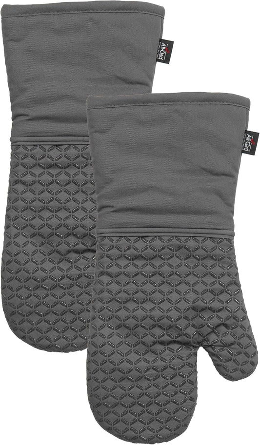All-Clad Non-Slip Silicone Ogee Oven Mitt, Heat Resistant 500°F, 2pc