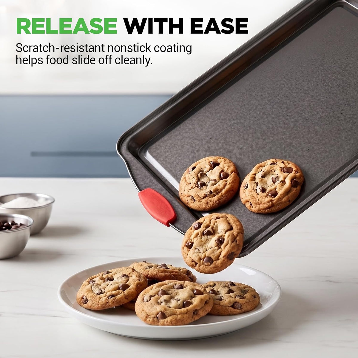 NutriChef Baking Sheet Set, 2-Piece Nonstick Cookie Sheets