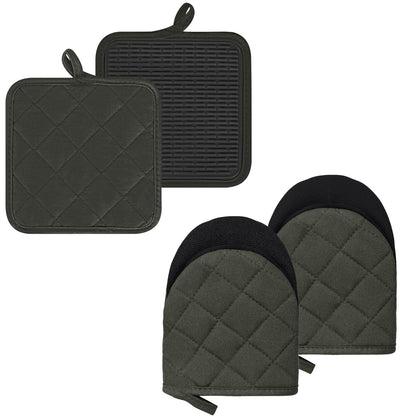 Goldmeet Mini Oven Mitts 2-Pack, 7"x5.5", 500°F Silicone Grip, Taro Purple